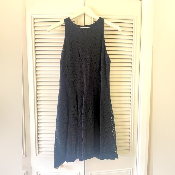 Mossimo Dress Large Black Lace Sleeveless Rear Zip - Picture 1 of 6